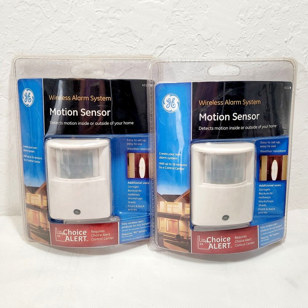 GE Choice Alert Wireless Alarm System Motion Sensors #45132 Lot of 2 New Sealed